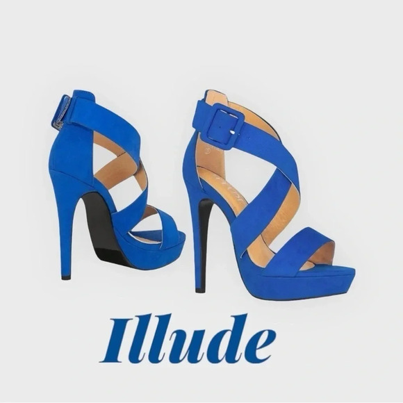 NEW ILLUDE Women's High Heels Open Toe Ankle Strap StilettosParty Heel Sandals. - Picture 1 of 6
